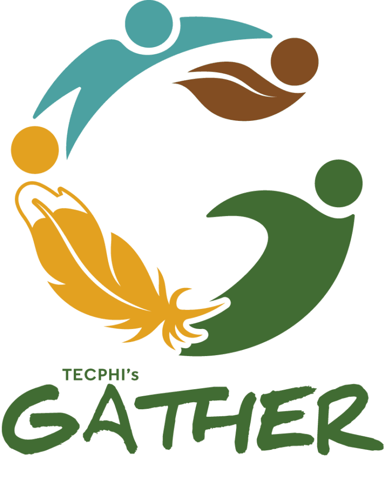 TECPHI's GATHER (icon and wordmark stacked)
